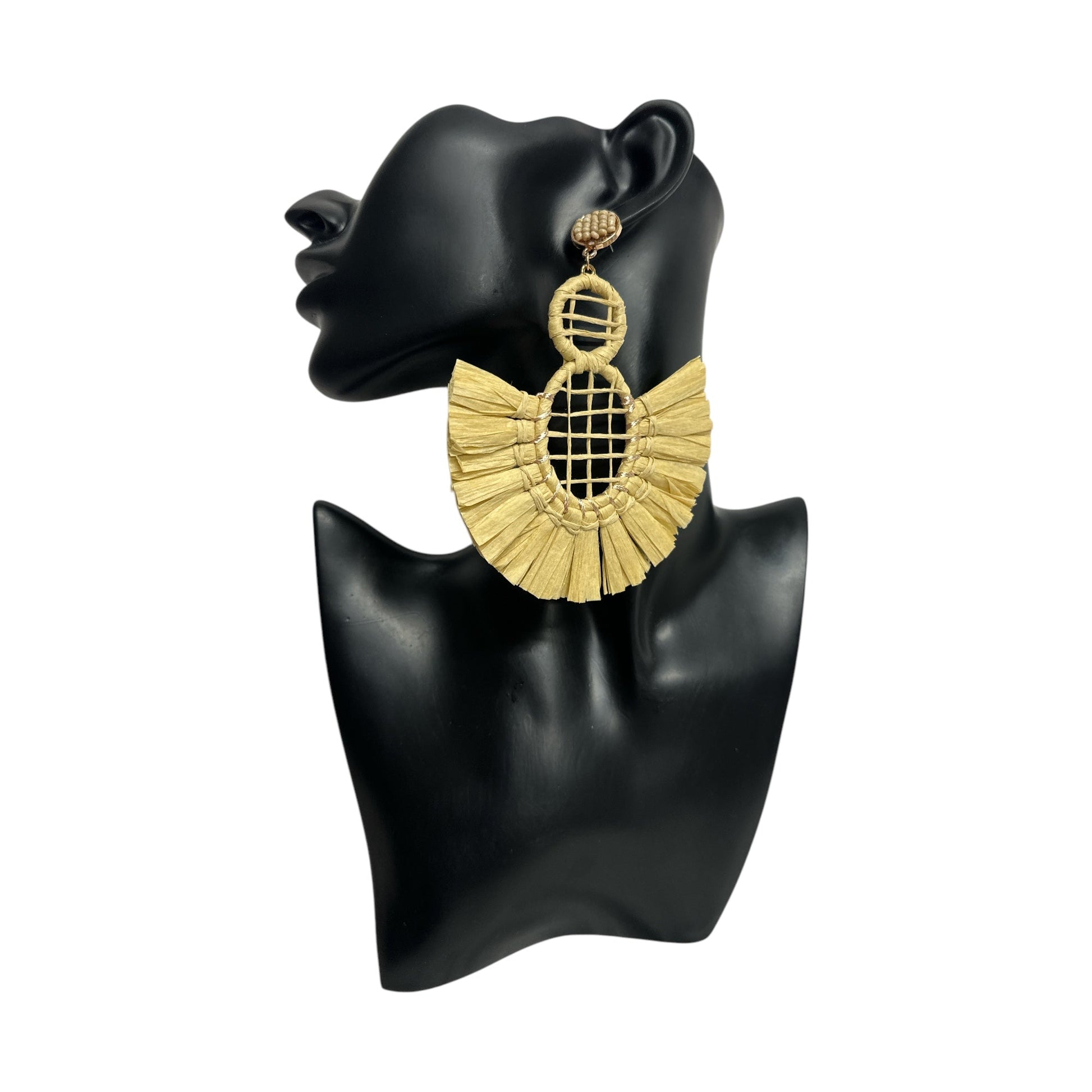 Handmade Bohemian Raffia Statement Earrings for Women - Fatisha Boutique