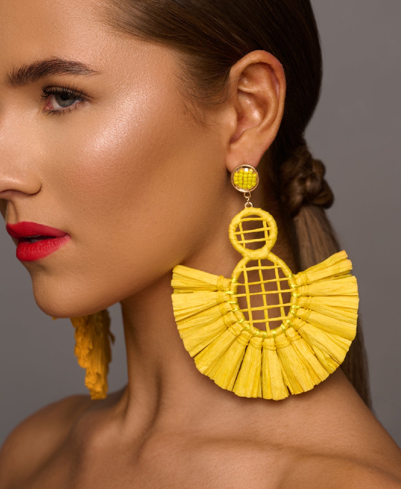 Handmade Bohemian Raffia Statement Earrings for Women - Fatisha Boutique