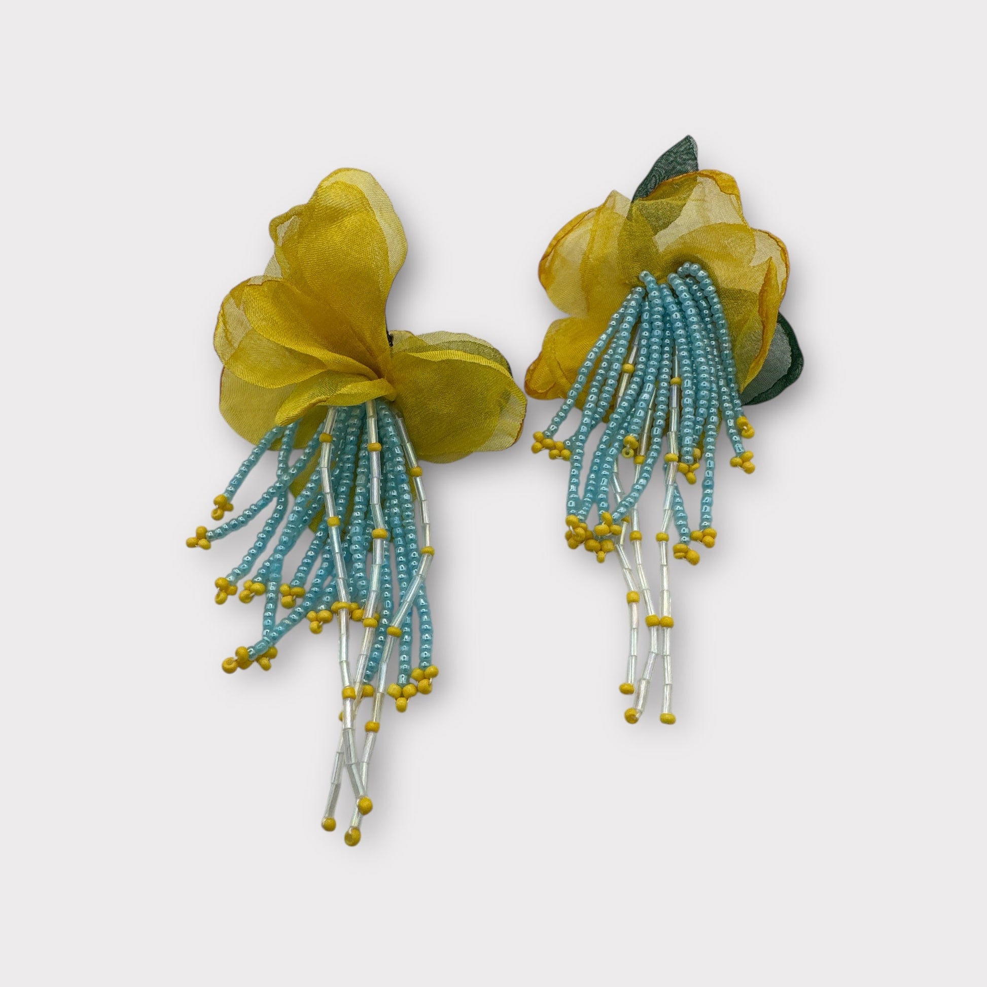 Handmade Floral Beaded Earrings – Bohemian Drop Style - Fatisha Boutique