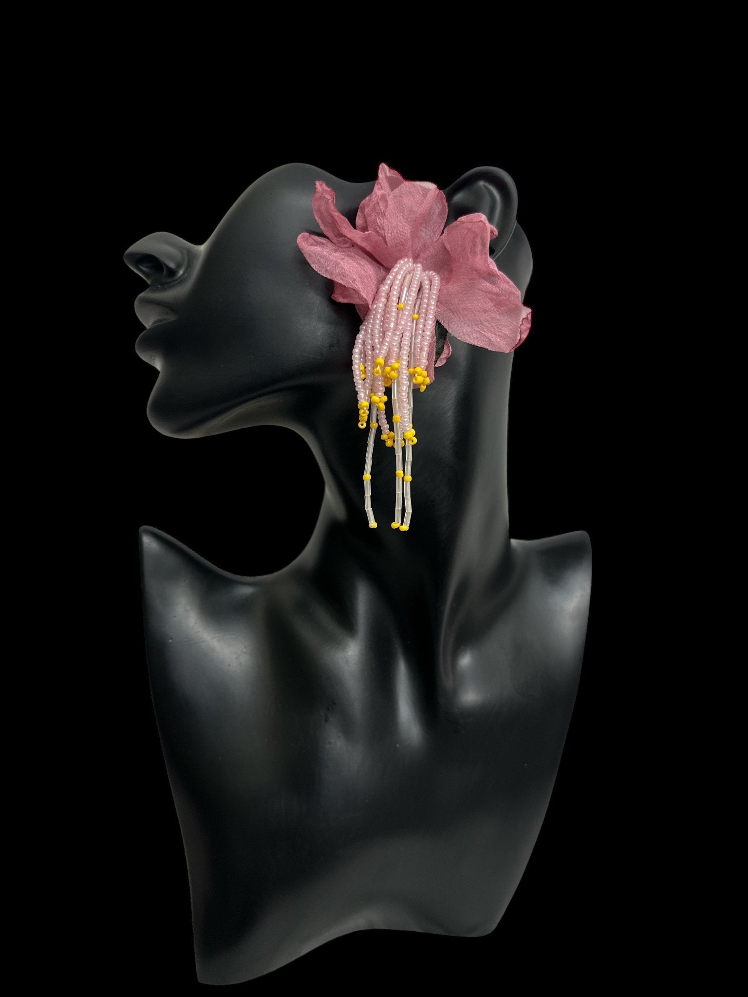 Handmade Floral Beaded Earrings – Bohemian Drop Style - Fatisha Boutique