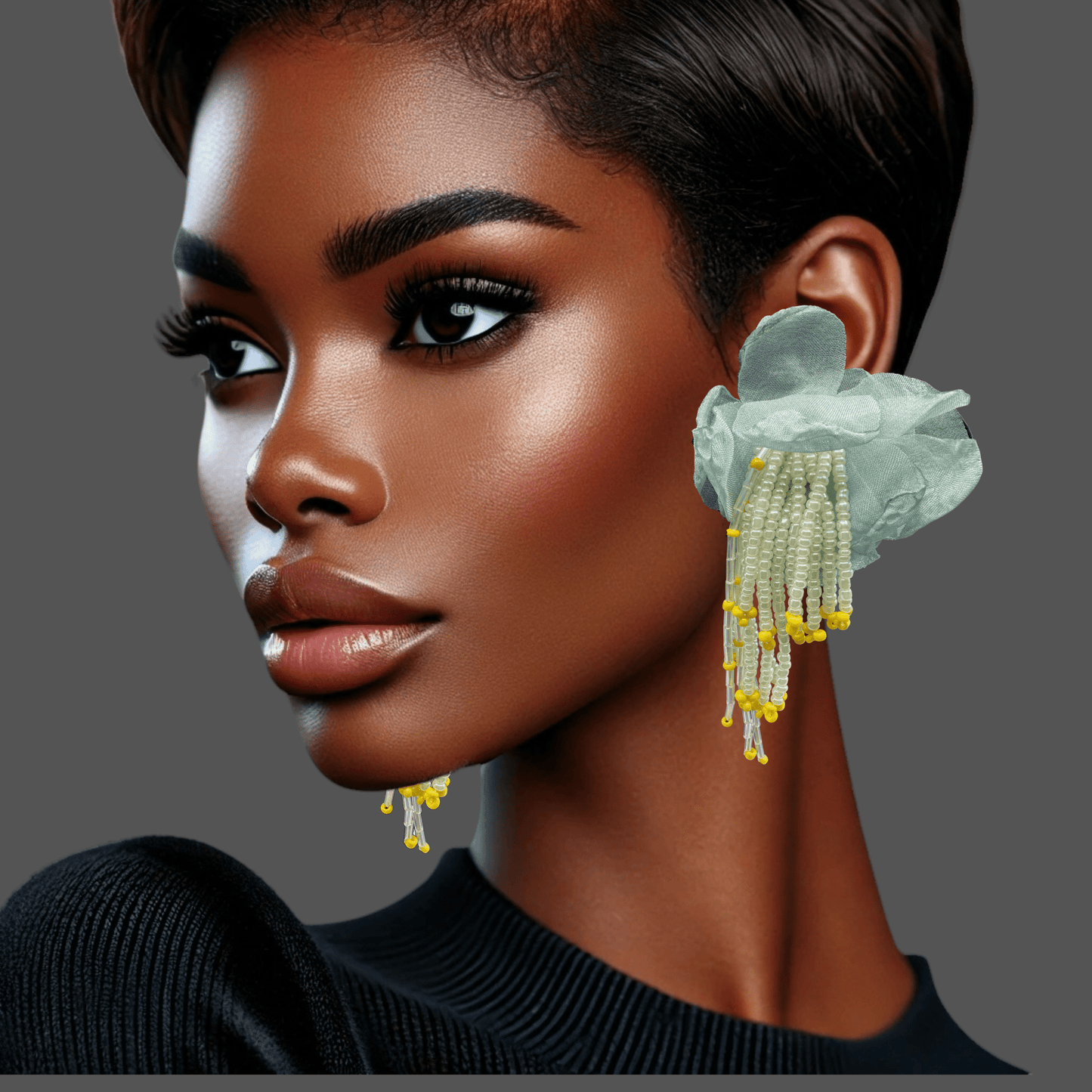 Handmade Floral Beaded Earrings – Bohemian Drop Style - Fatisha Boutique