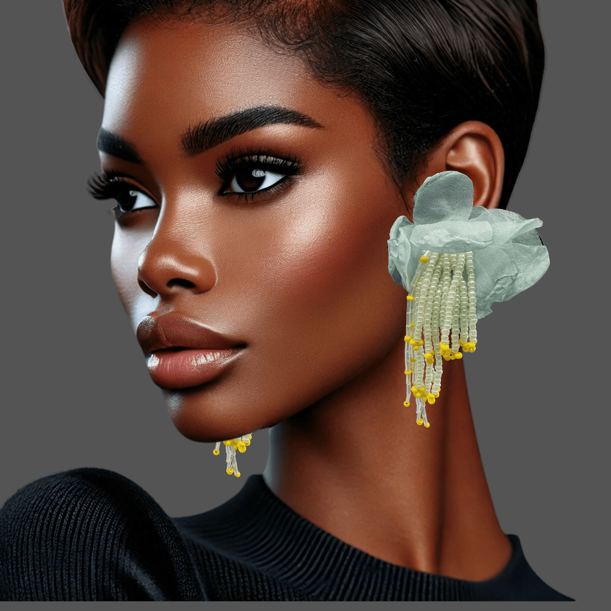 Handmade Floral Beaded Earrings – Bohemian Drop Style - Fatisha Boutique