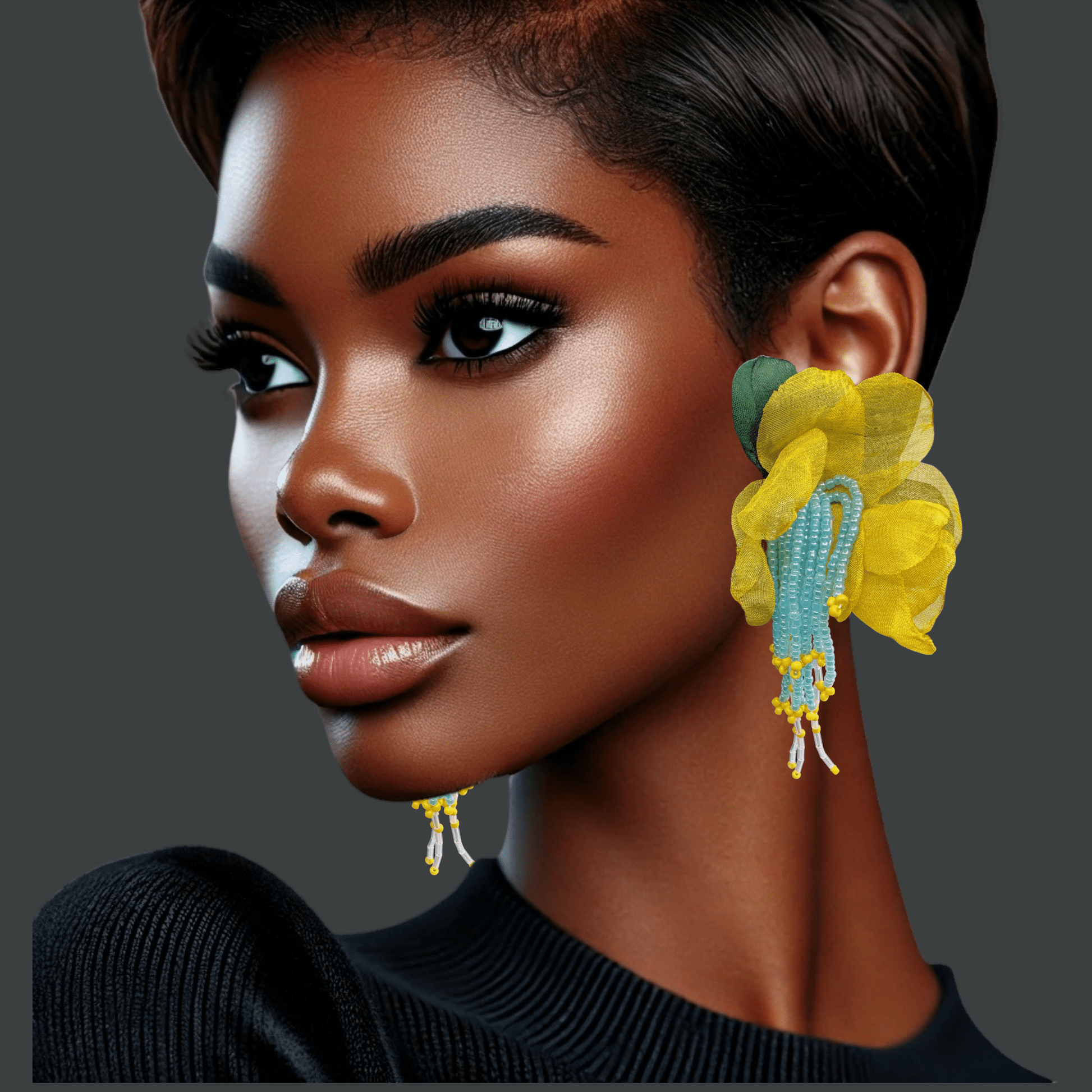 Handmade Floral Beaded Earrings – Bohemian Drop Style - Fatisha Boutique