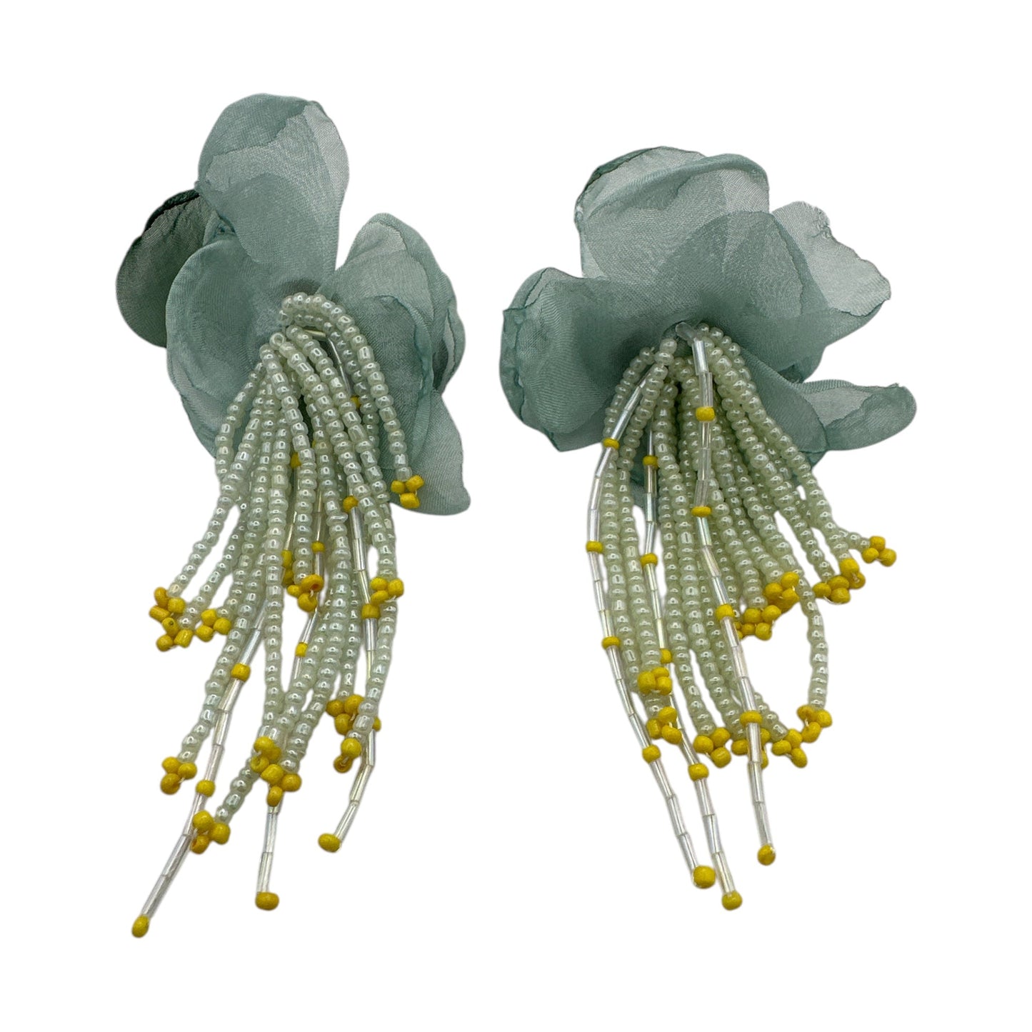 Handmade Floral Beaded Earrings – Bohemian Drop Style - Fatisha Boutique