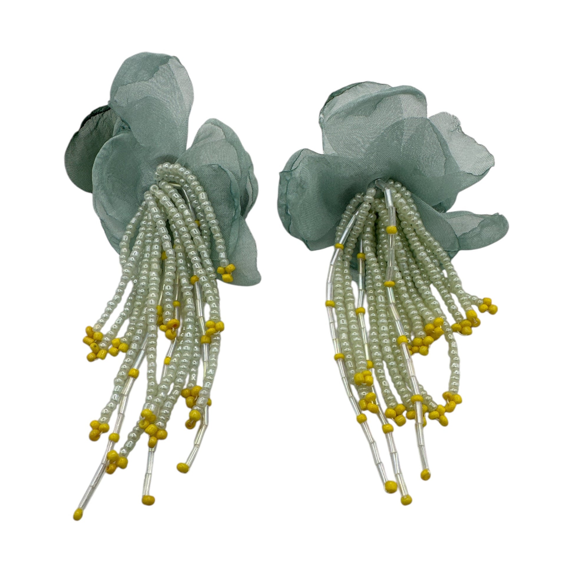 Handmade Floral Beaded Earrings – Bohemian Drop Style - Fatisha Boutique