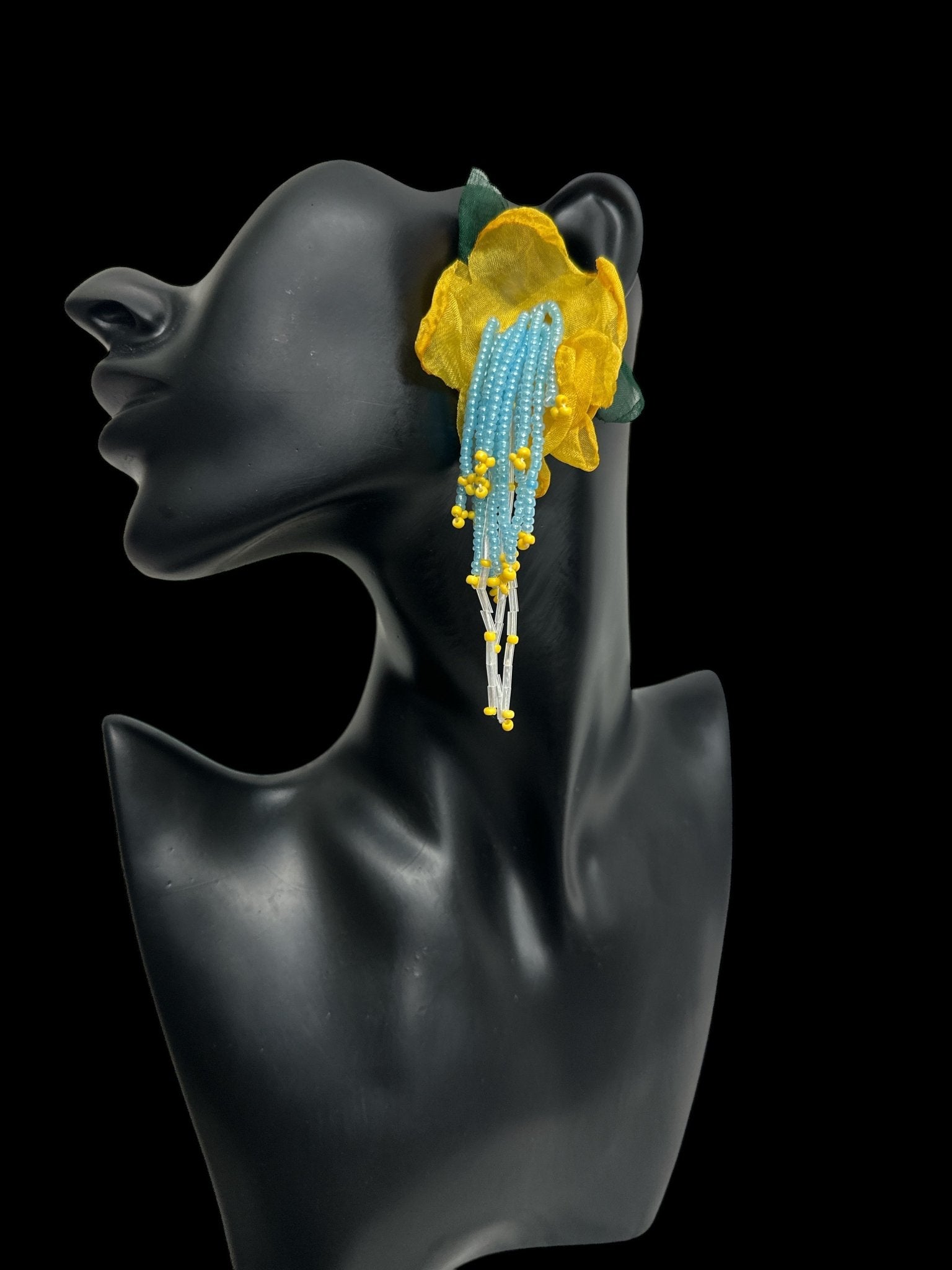 Handmade Floral Beaded Earrings – Bohemian Drop Style - Fatisha Boutique