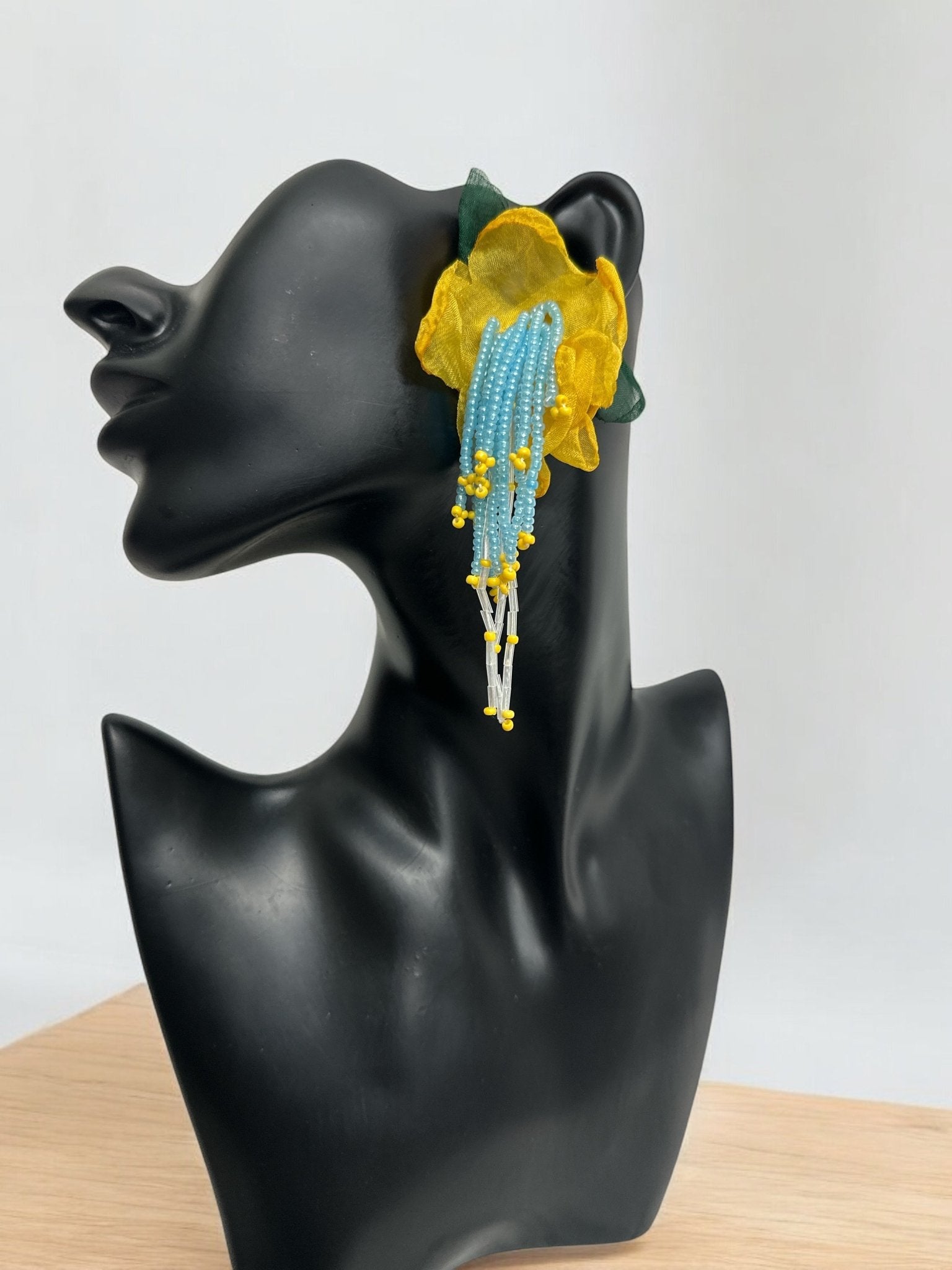 Handmade Floral Beaded Earrings – Bohemian Drop Style - Fatisha Boutique