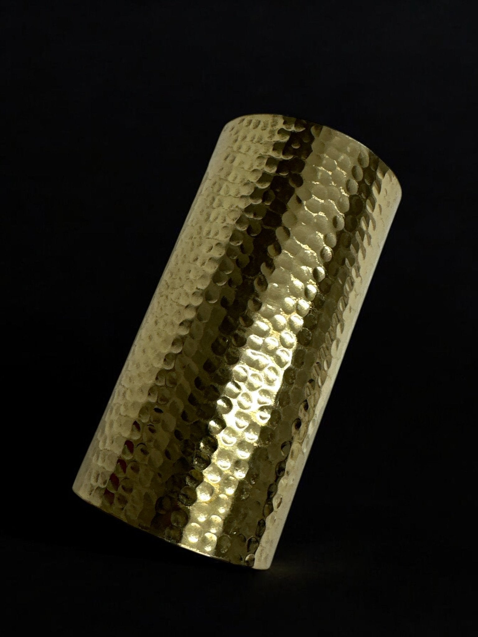 Handmade Hammered Brass Cuff Bracelet - Bold Statement Bangle - Fatisha Boutique