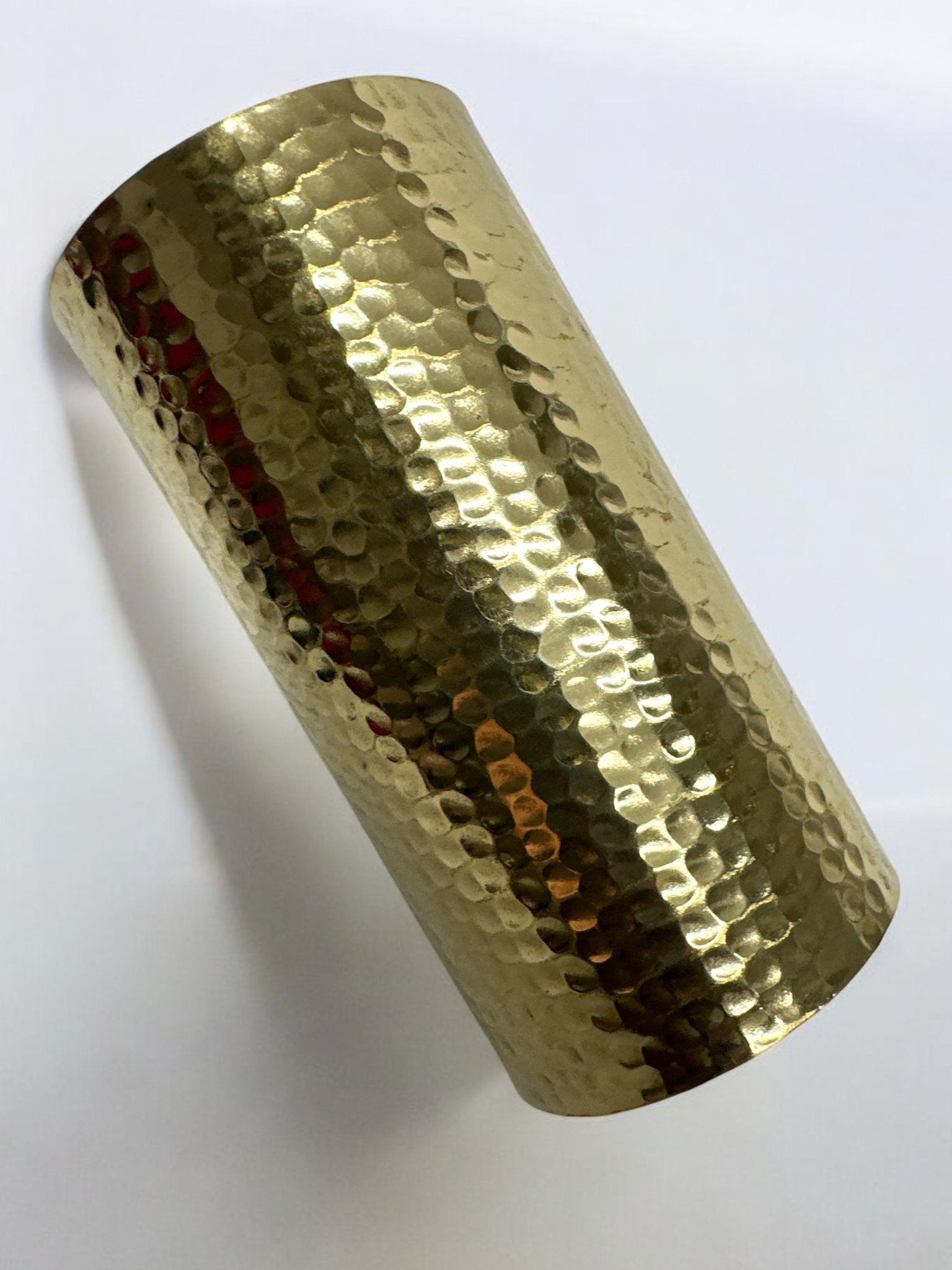 Handmade Hammered Brass Cuff Bracelet - Bold Statement Bangle - Fatisha Boutique