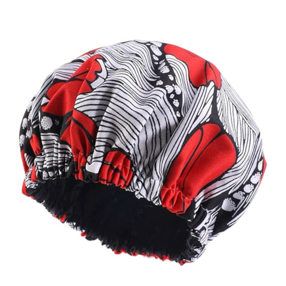 Kids Reversible Satin Bonnet Caps - African Ankara Print (Multiple Designs) - Fatisha Boutique