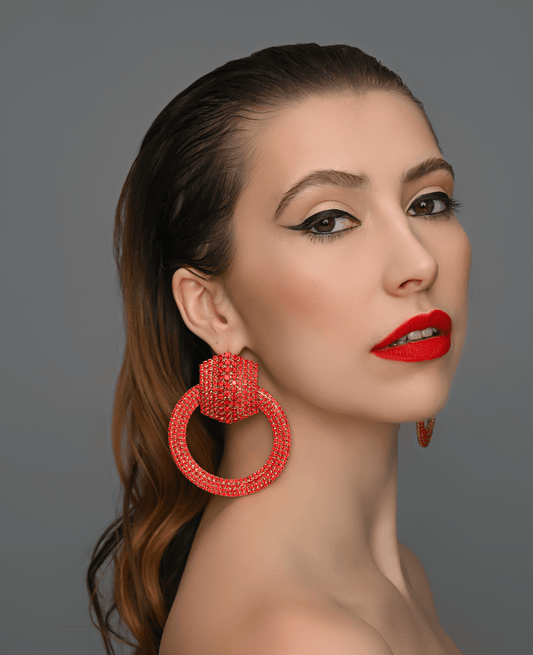 Large Luxury Crystal Rhinestone Statement Earrings |Bold Glamorous Sparkling Earrings - Fatisha Boutique