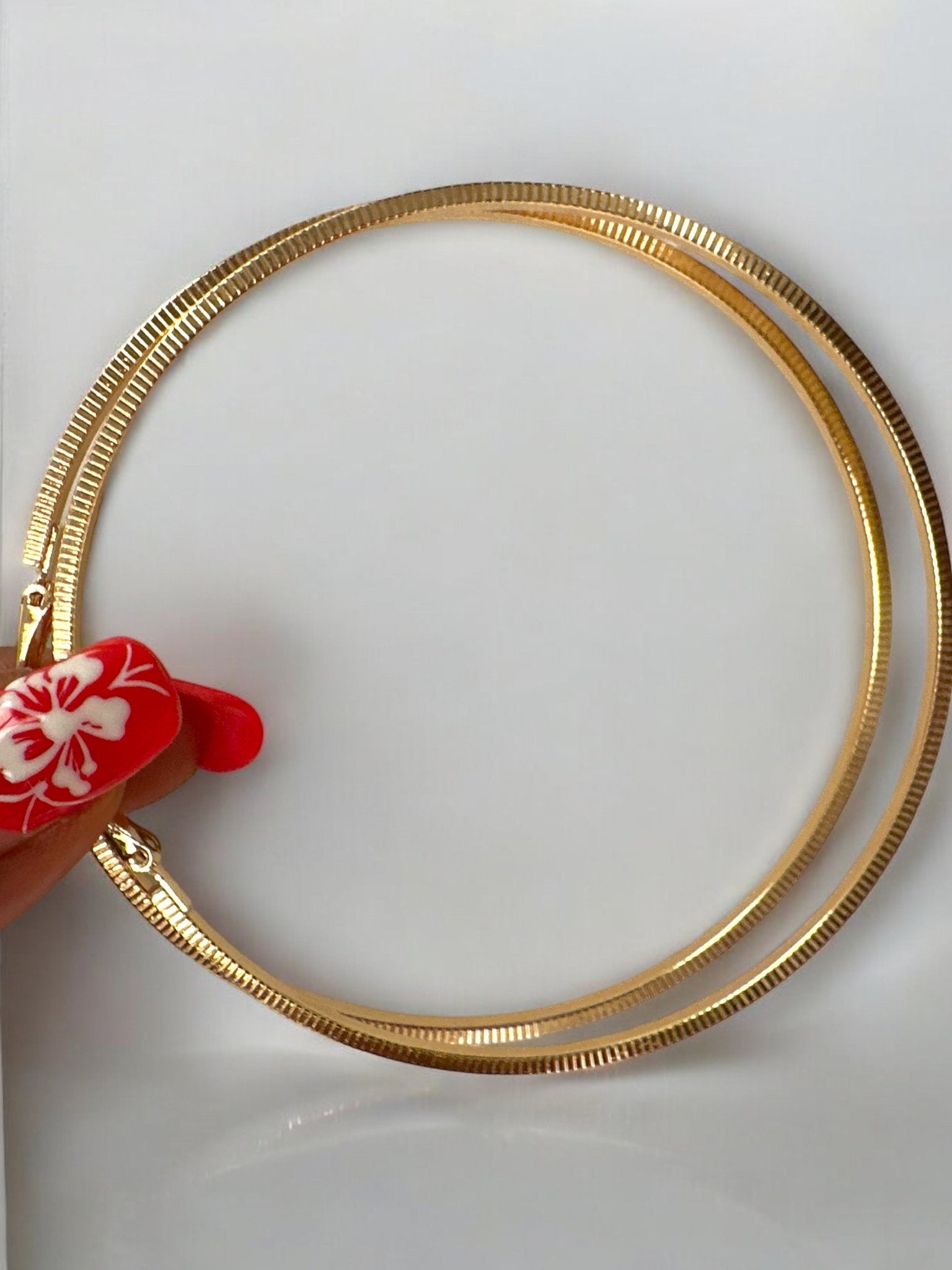 Lightweight 8cm Gold Hoop Earrings - Fatisha Boutique