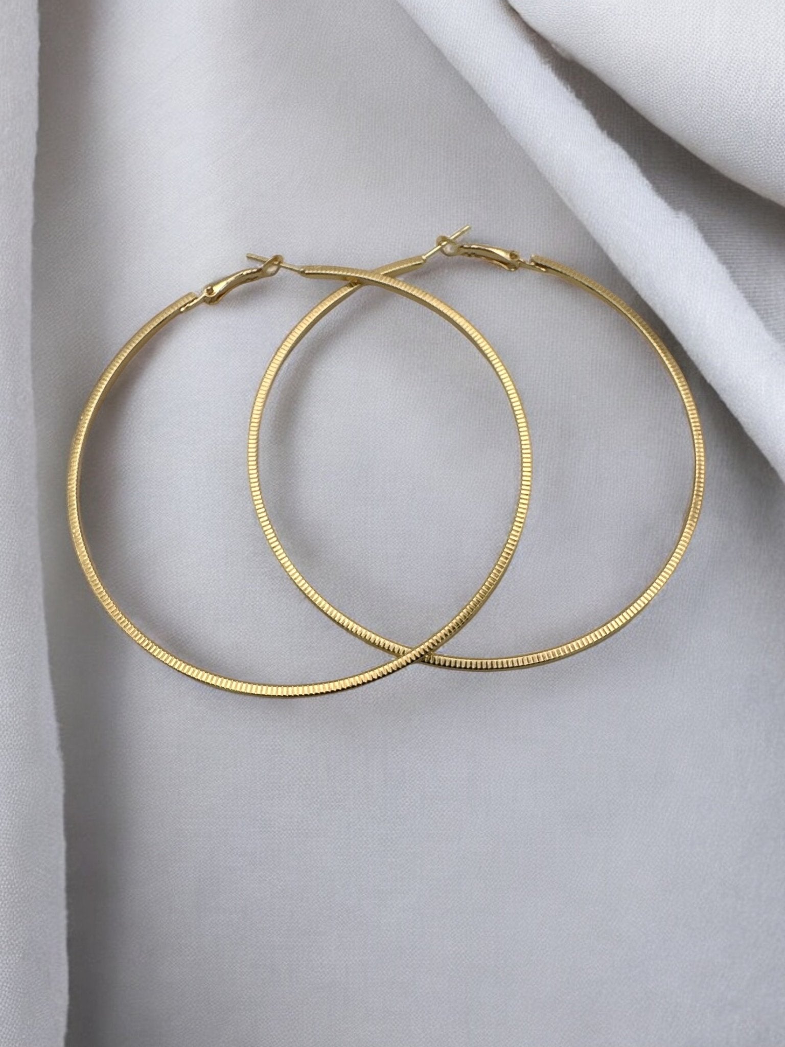 Lightweight 8cm Gold Hoop Earrings - Fatisha Boutique