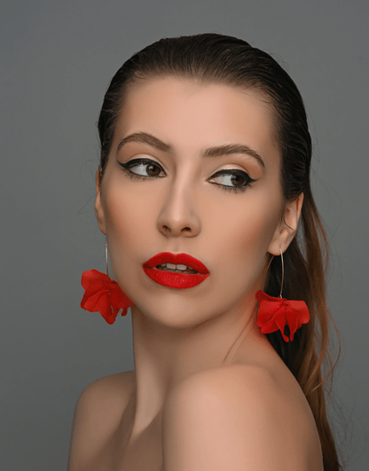 Lightweight Acrylic Flower Petals Wire Dangle Drop Earrings – Vibrant & Elegant - Fatisha Boutique