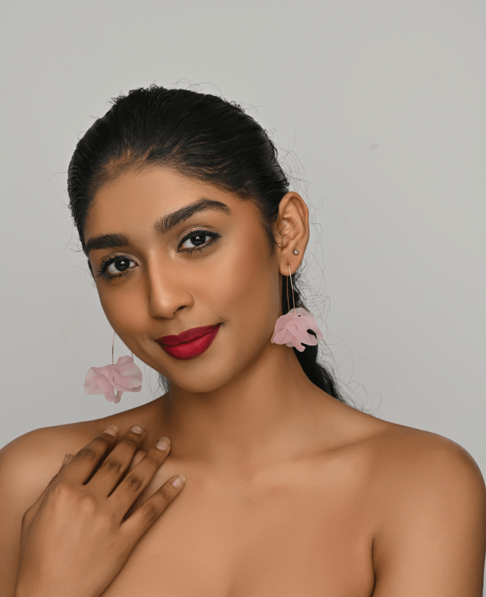 Lightweight Acrylic Flower Petals Wire Dangle Drop Earrings – Vibrant & Elegant - Fatisha Boutique