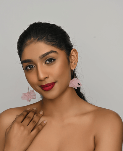 Lightweight Acrylic Flower Petals Wire Dangle Drop Earrings – Vibrant & Elegant - Fatisha Boutique