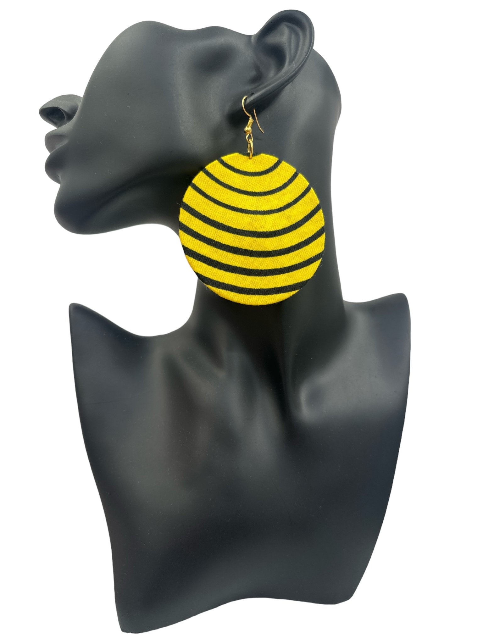 Lightweight African Printed Ankara Fabric Round Dangle Earrings - Fatisha Boutique