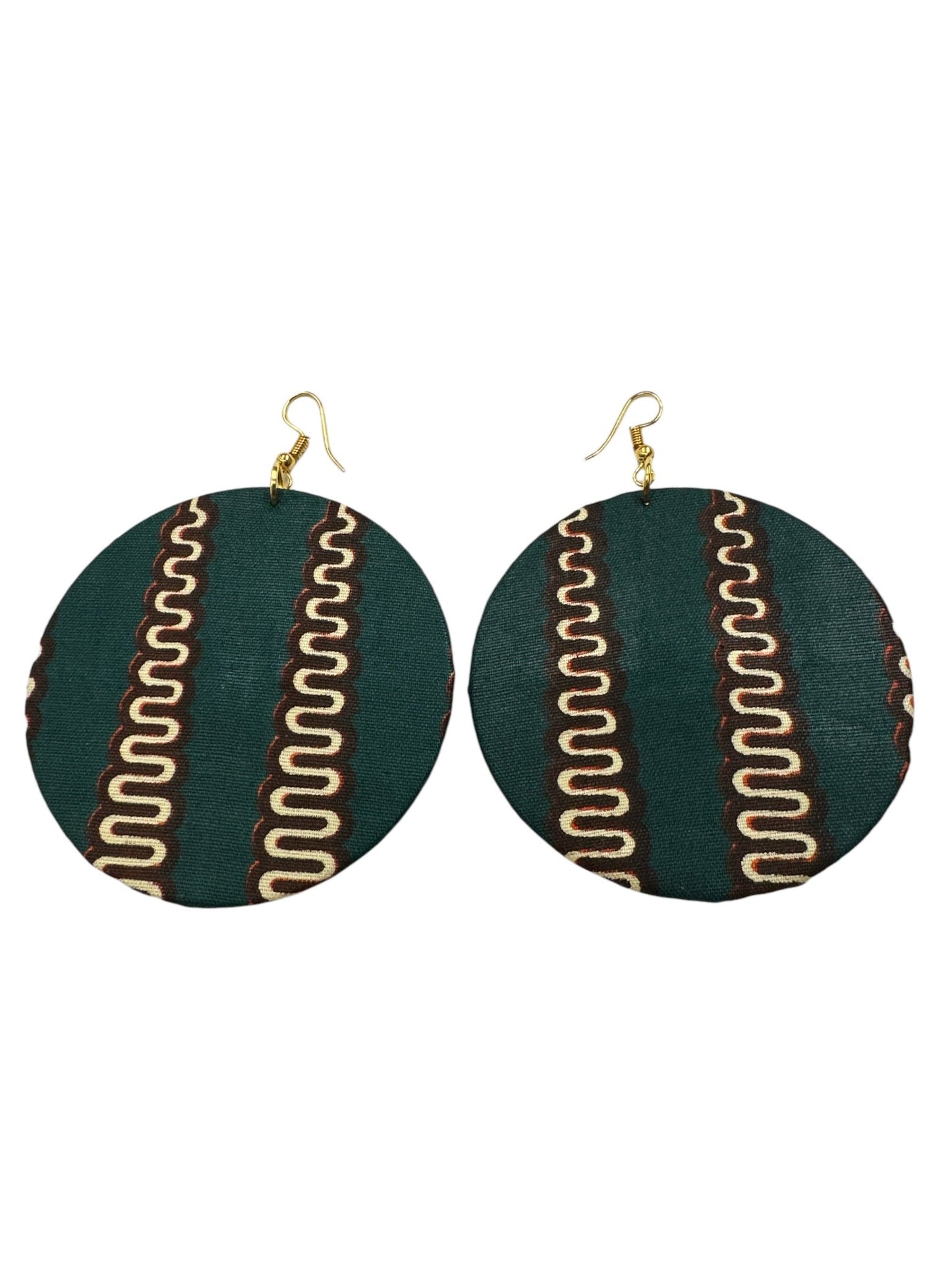 Lightweight African Printed Ankara Fabric Round Dangle Earrings - Fatisha Boutique