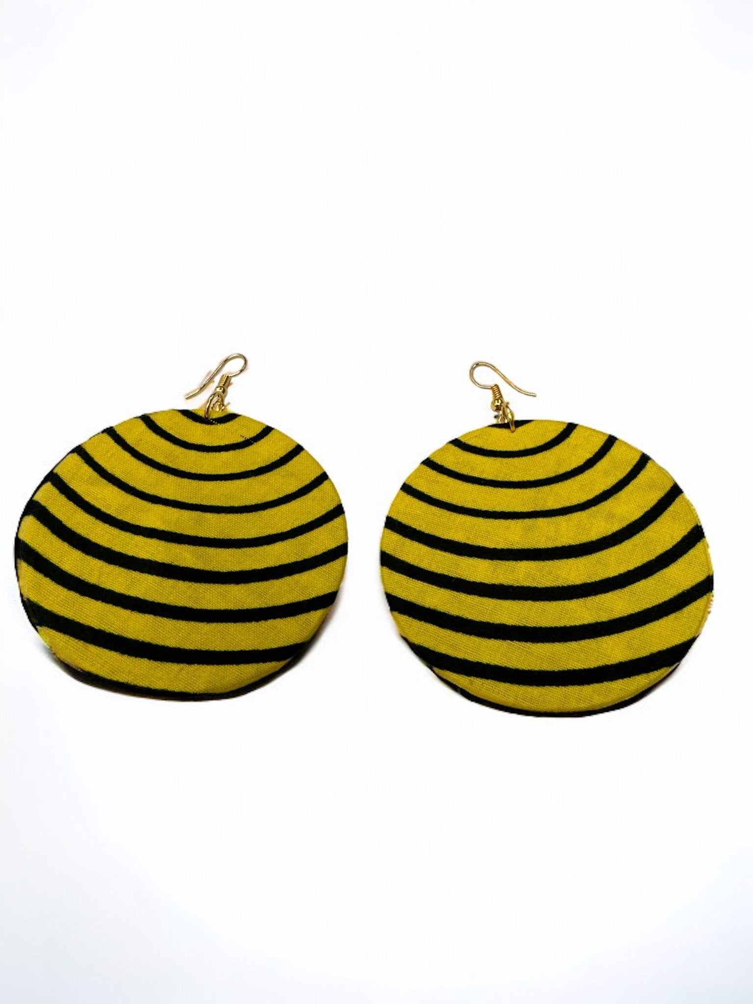 Lightweight African Printed Ankara Fabric Round Dangle Earrings - Fatisha Boutique
