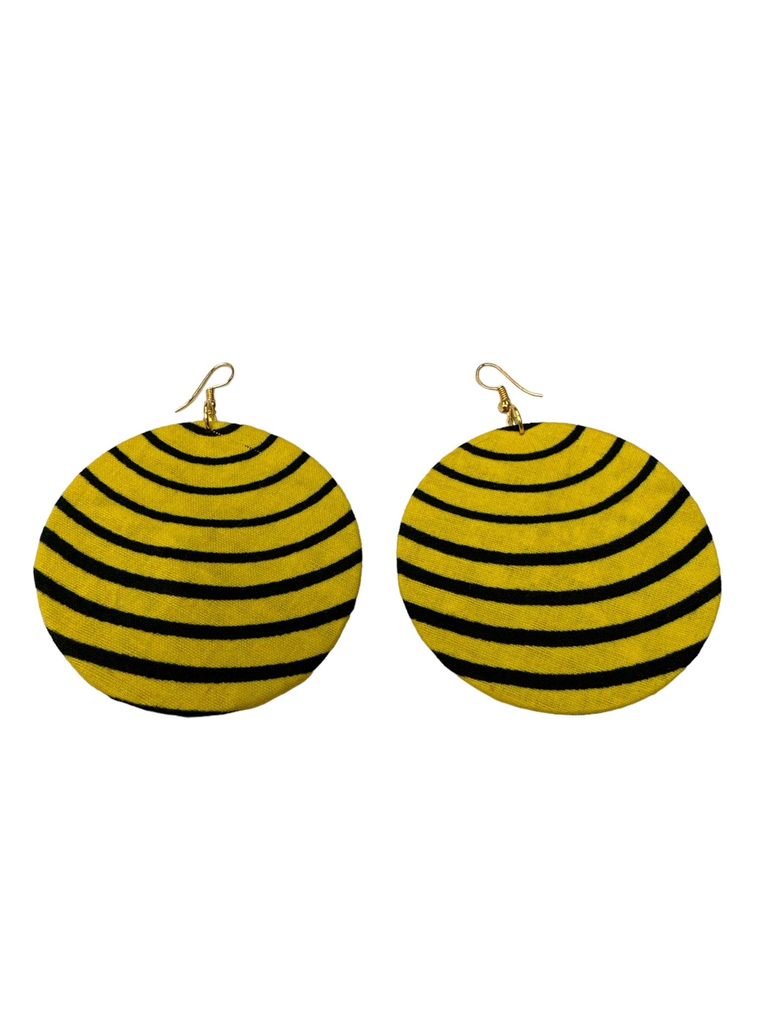 Lightweight African Printed Ankara Fabric Round Dangle Earrings - Fatisha Boutique