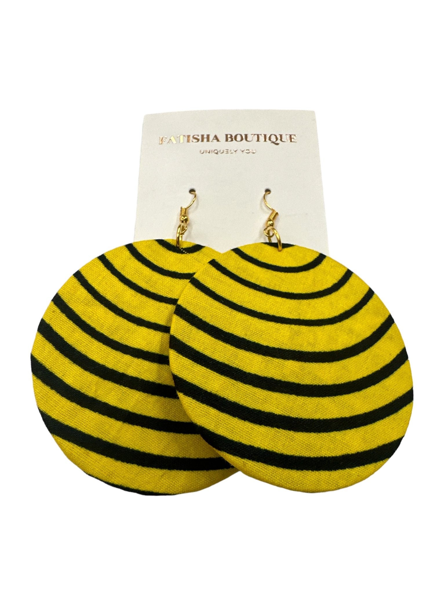 Lightweight African Printed Ankara Fabric Round Dangle Earrings - Fatisha Boutique