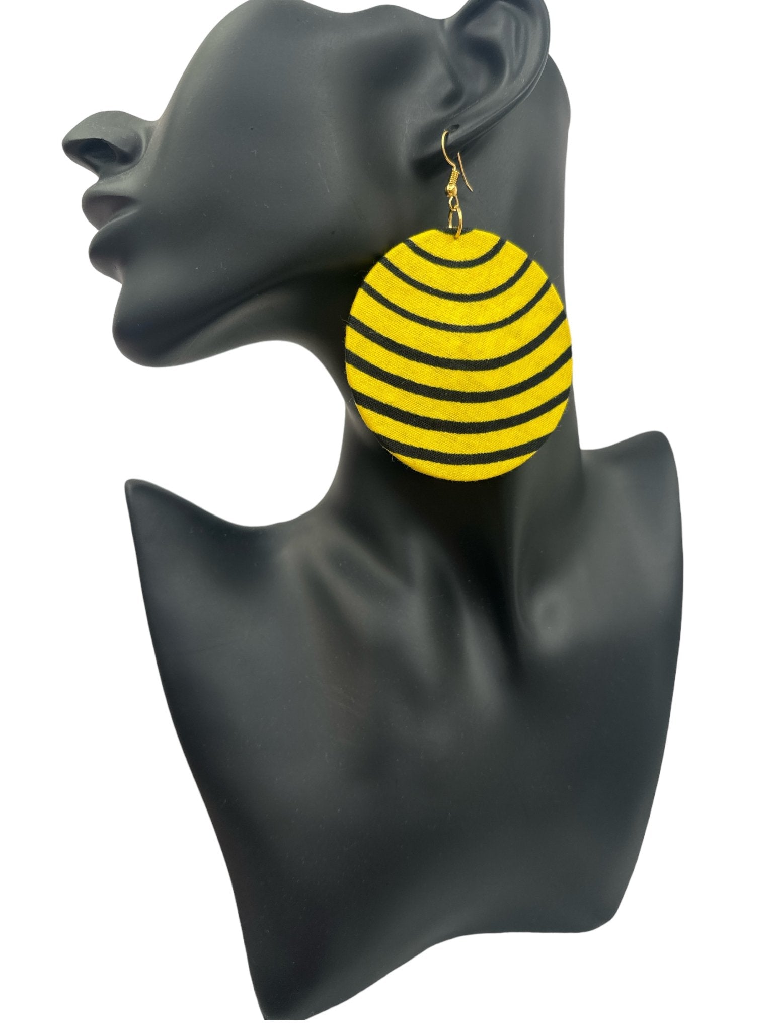 Lightweight African Printed Ankara Fabric Round Dangle Earrings - Fatisha Boutique