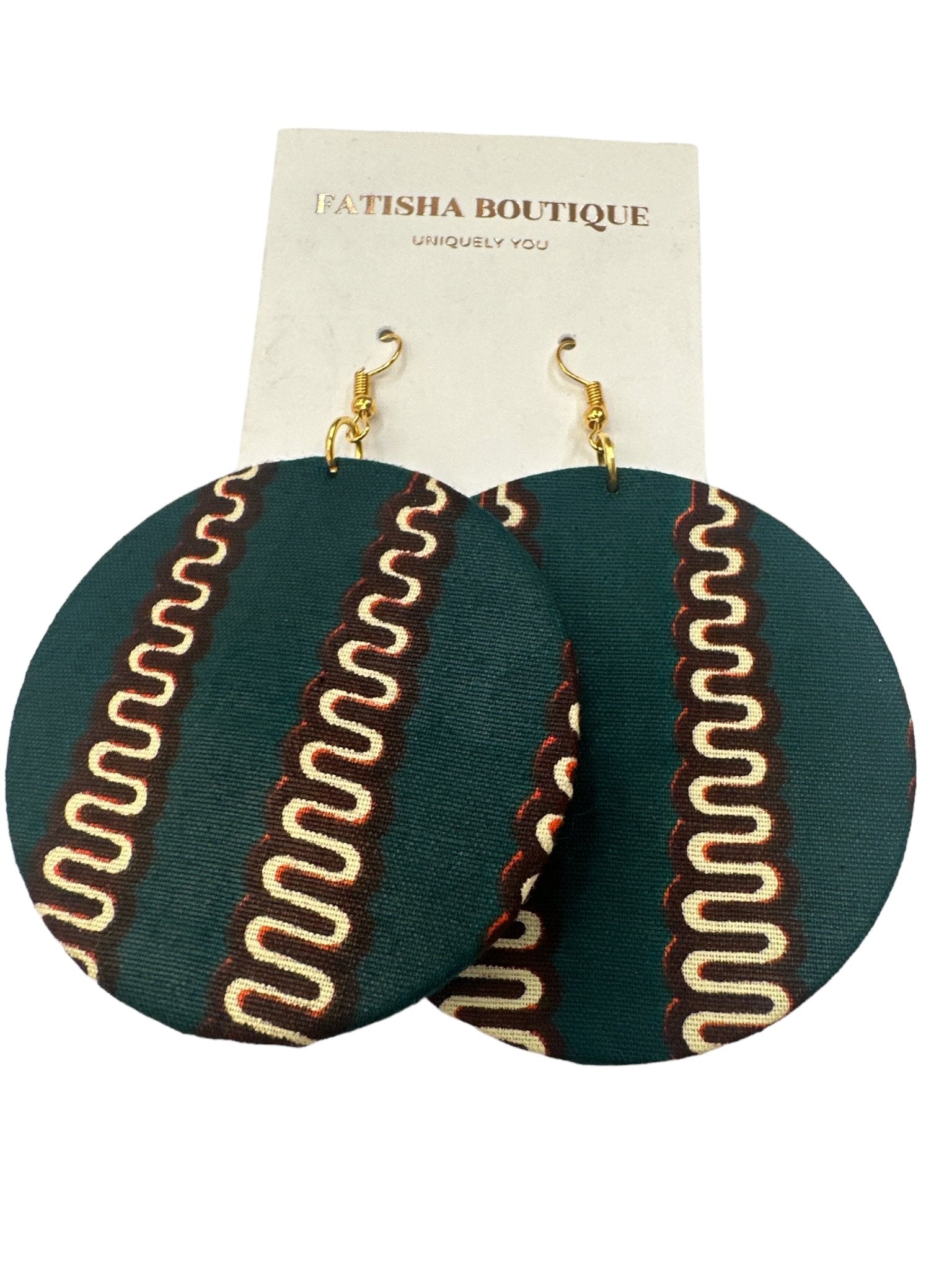 Lightweight African Printed Ankara Fabric Round Dangle Earrings - Fatisha Boutique