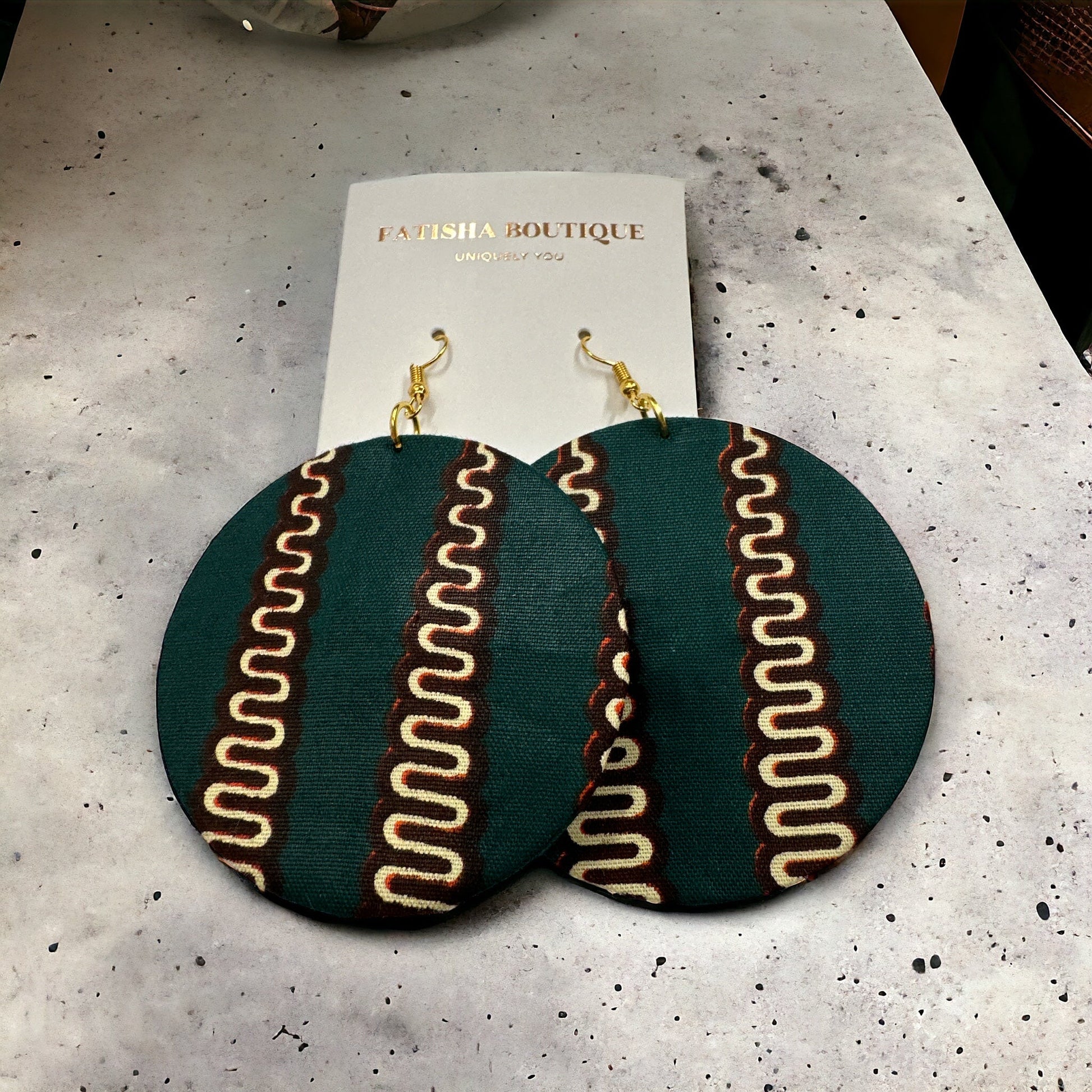 Lightweight African Printed Ankara Fabric Round Dangle Earrings - Fatisha Boutique