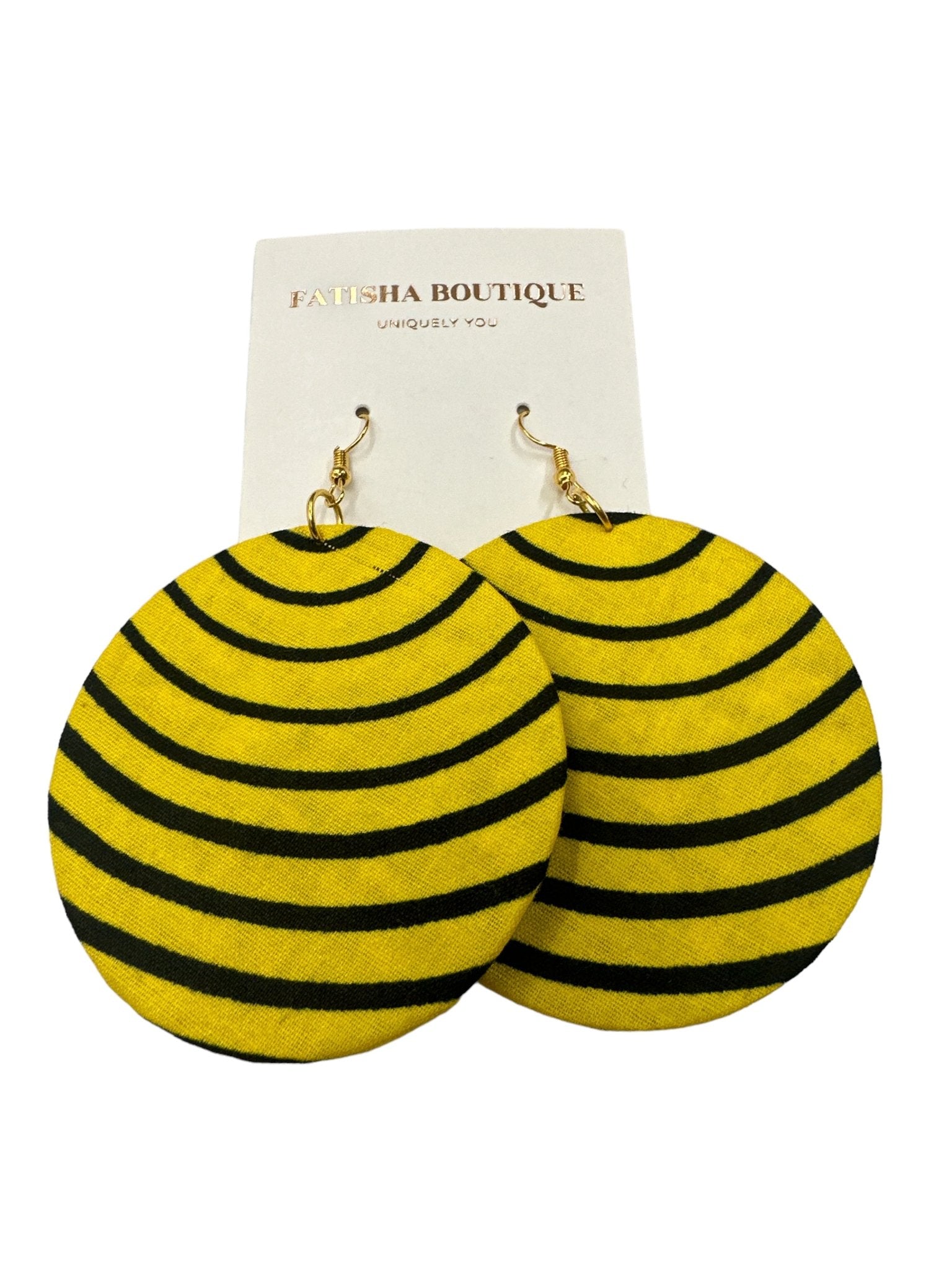 Lightweight African Printed Ankara Fabric Round Dangle Earrings - Fatisha Boutique