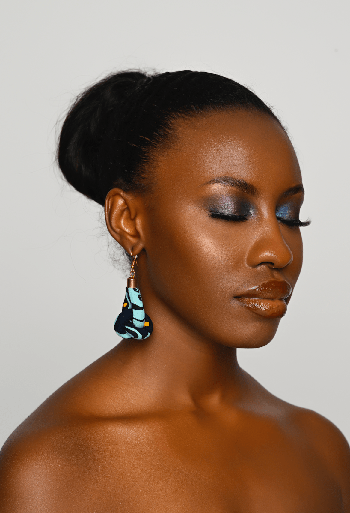 Lightweight Ankara Fabric Print Dangle Knot Earrings - Fatisha Boutique