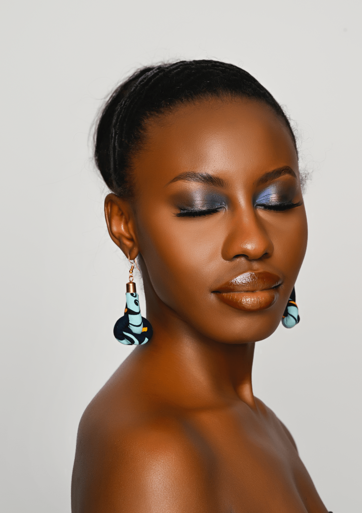 Lightweight Ankara Fabric Print Dangle Knot Earrings - Fatisha Boutique