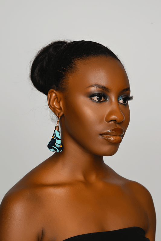 Lightweight Ankara Fabric Print Dangle Knot Earrings - Fatisha Boutique