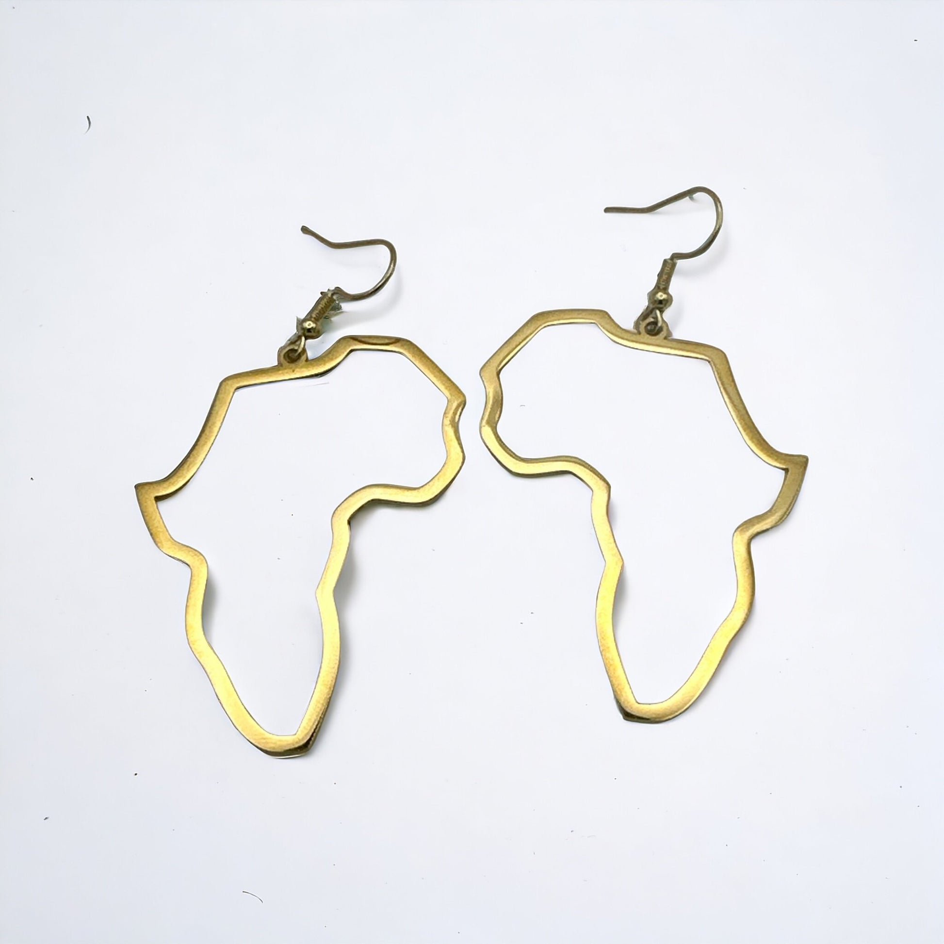 Lightweight Medium Stainless Steel Africa Map Shaped Dangle Earrings - Fatisha Boutique