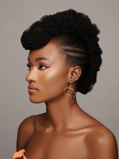 Lightweight Medium Stainless Steel Africa Map Shaped Dangle Earrings - Fatisha Boutique