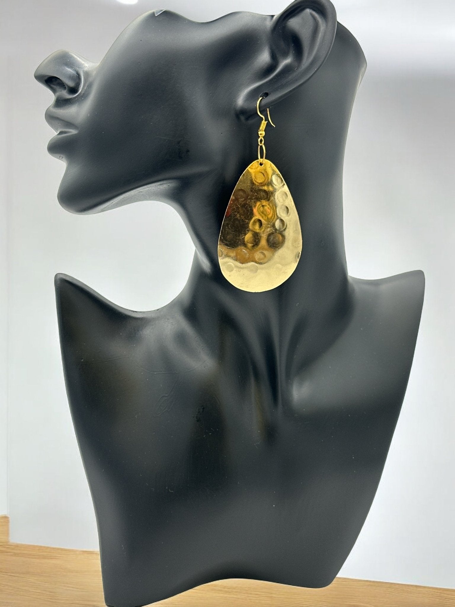 Lightweight Teardrop Brass - Plated Dangle Earrings - Fatisha Boutique