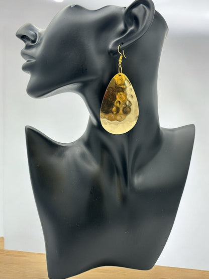 Lightweight Teardrop Brass - Plated Dangle Earrings - Fatisha Boutique