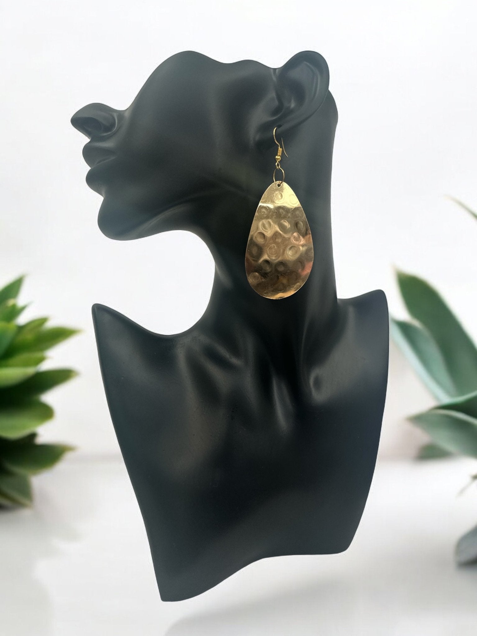 Lightweight Teardrop Brass - Plated Dangle Earrings - Fatisha Boutique