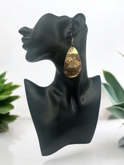 Lightweight Teardrop Brass - Plated Dangle Earrings - Fatisha Boutique