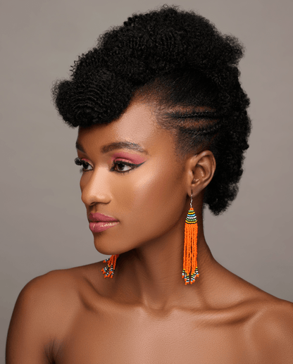 Long Authentic African Maasai Zulu Beaded Dangle Earrings | Tribal Ethnic Jewellery - Fatisha Boutique