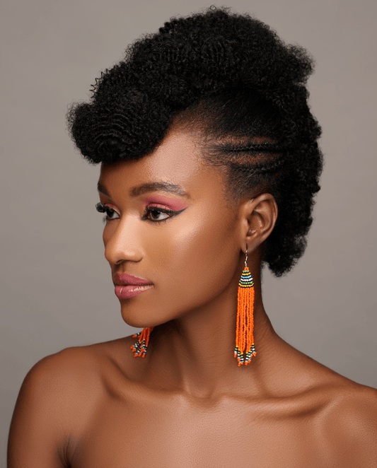 Long Authentic African Maasai Zulu Beaded Dangle Earrings | Tribal Ethnic Jewellery - Fatisha Boutique
