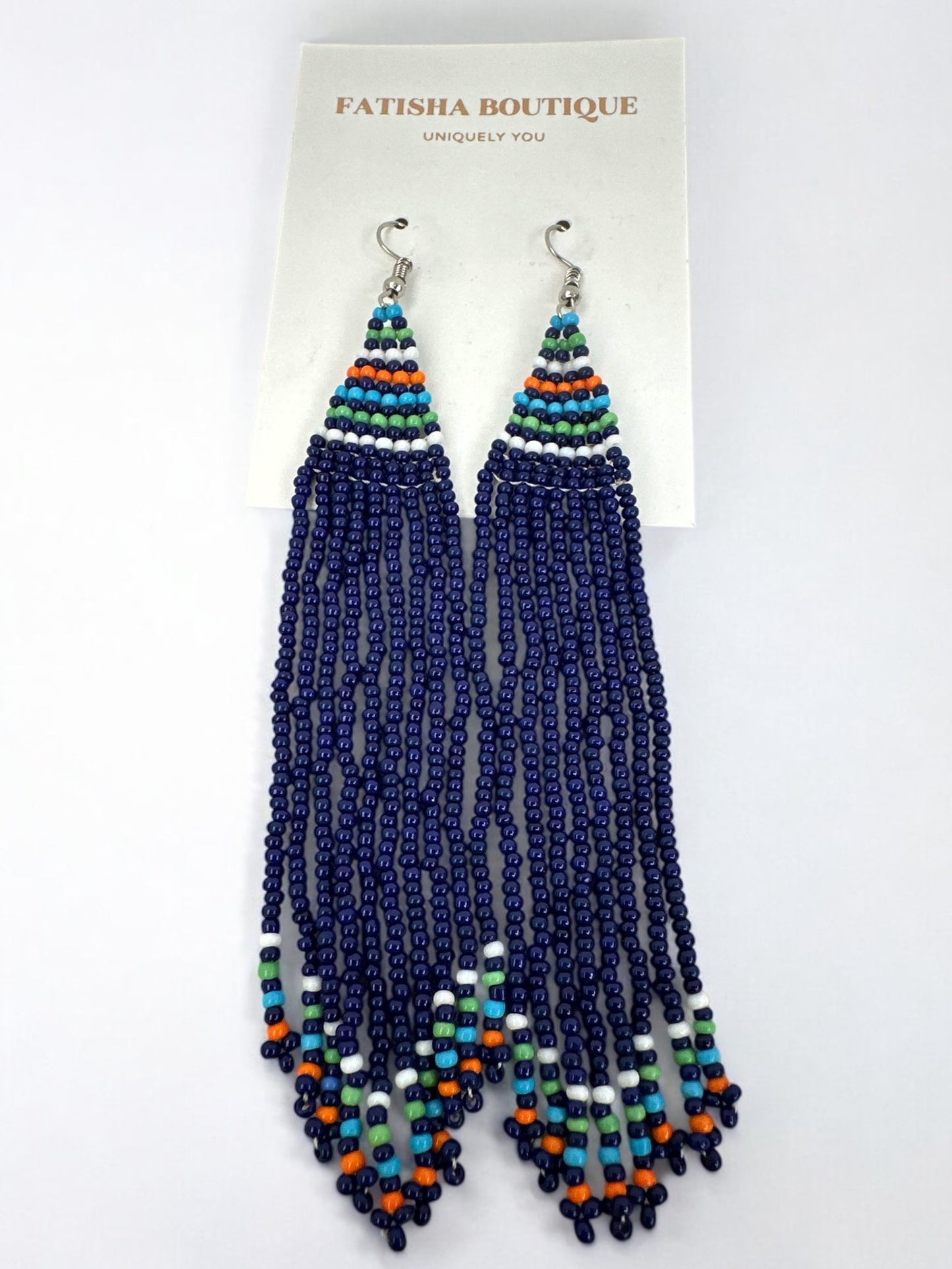 Long Authentic African Maasai Zulu Style Tribal Ethnic Tassels Dangle Earrings - Fatisha Boutique