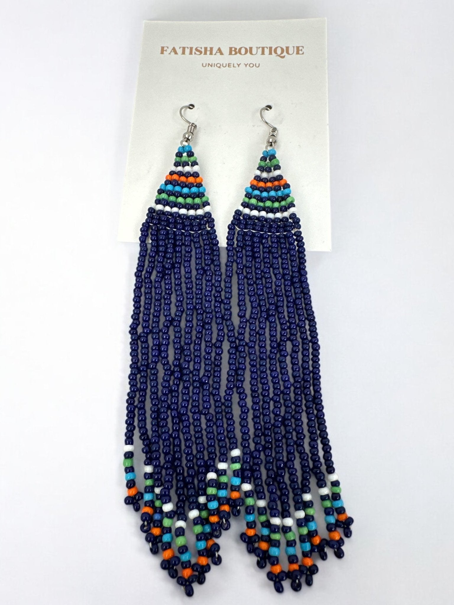 Long Authentic African Maasai Zulu Style Tribal Ethnic Tassels Dangle Earrings - Fatisha Boutique