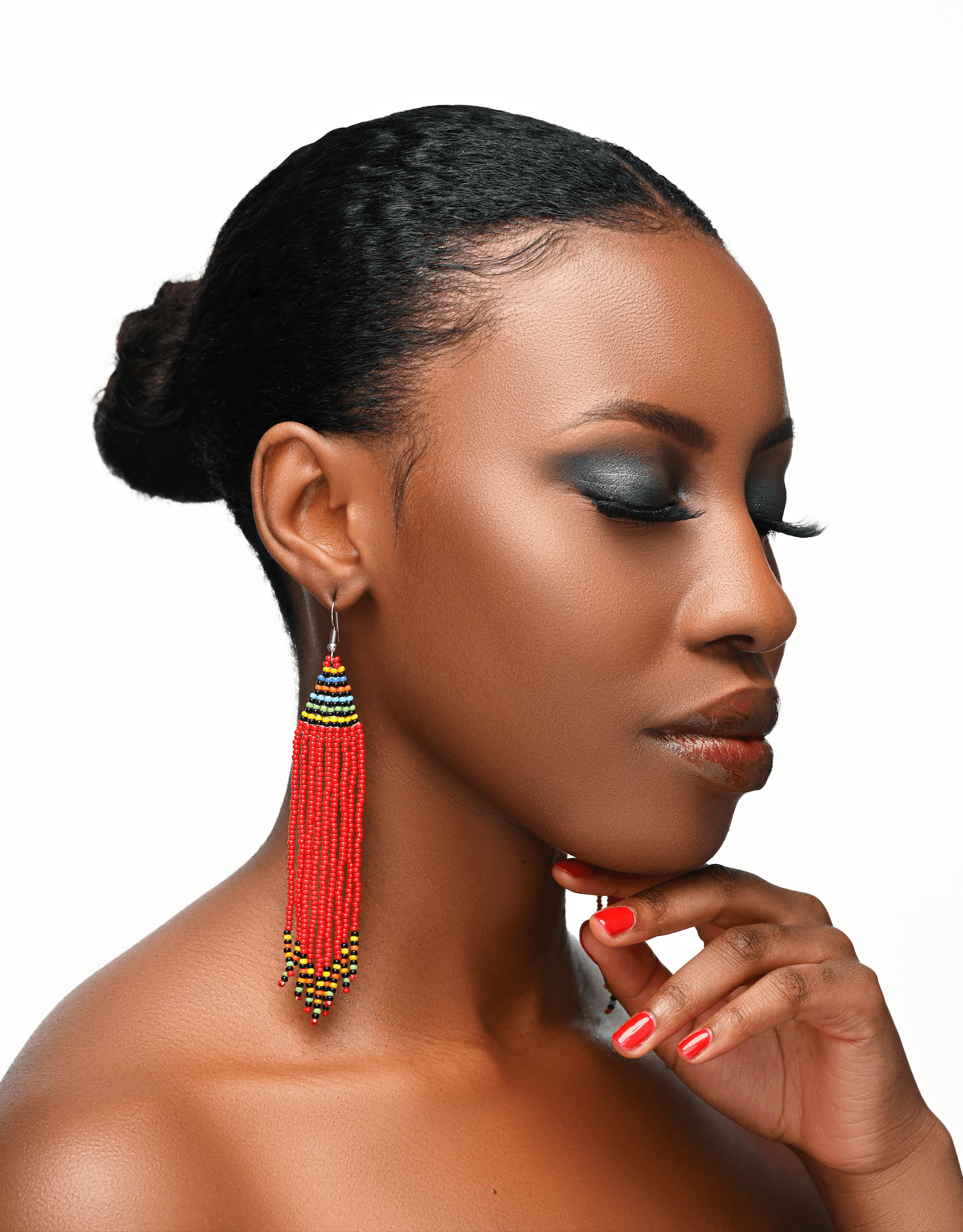 Long Authentic African Maasai Zulu Style Tribal Ethnic Tassels Dangle Earrings - Fatisha Boutique
