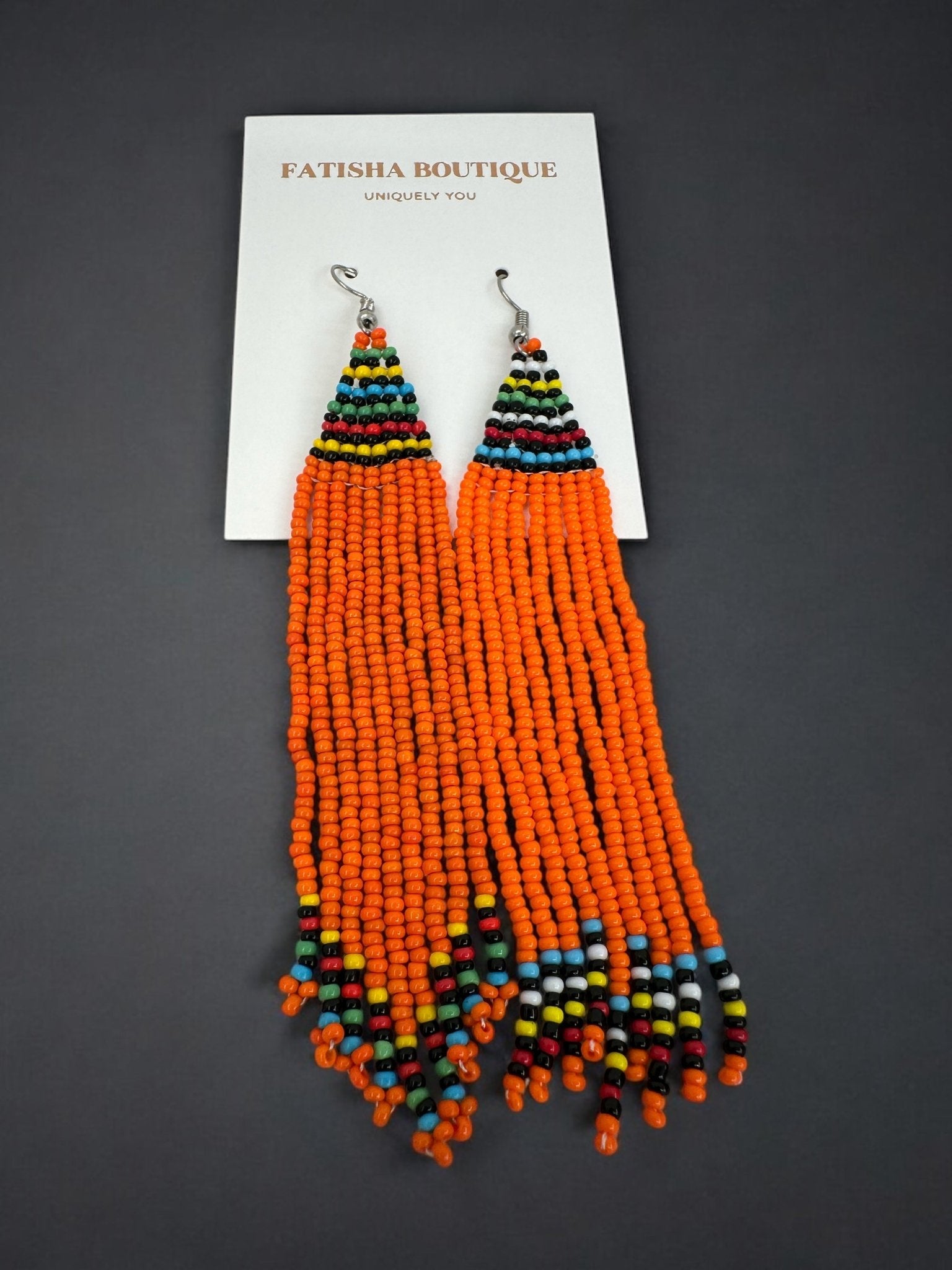 Long Authentic African Maasai Zulu Style Tribal Ethnic Tassels Dangle Earrings - Fatisha Boutique