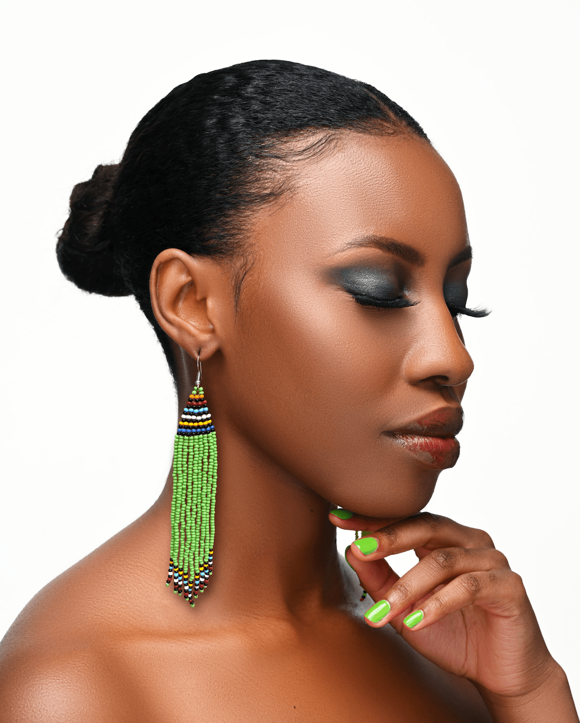 Long Authentic African Maasai Zulu Style Tribal Ethnic Tassels Dangle Earrings - Fatisha Boutique