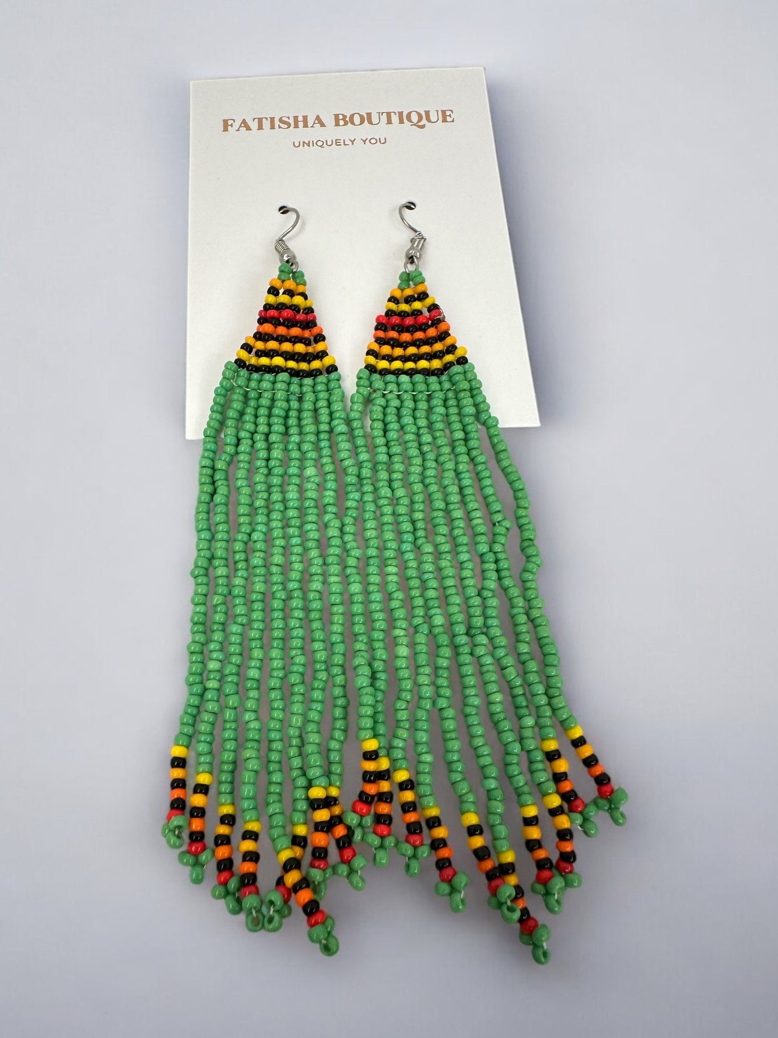 Long Authentic African Maasai Zulu Style Tribal Ethnic Tassels Dangle Earrings - Fatisha Boutique