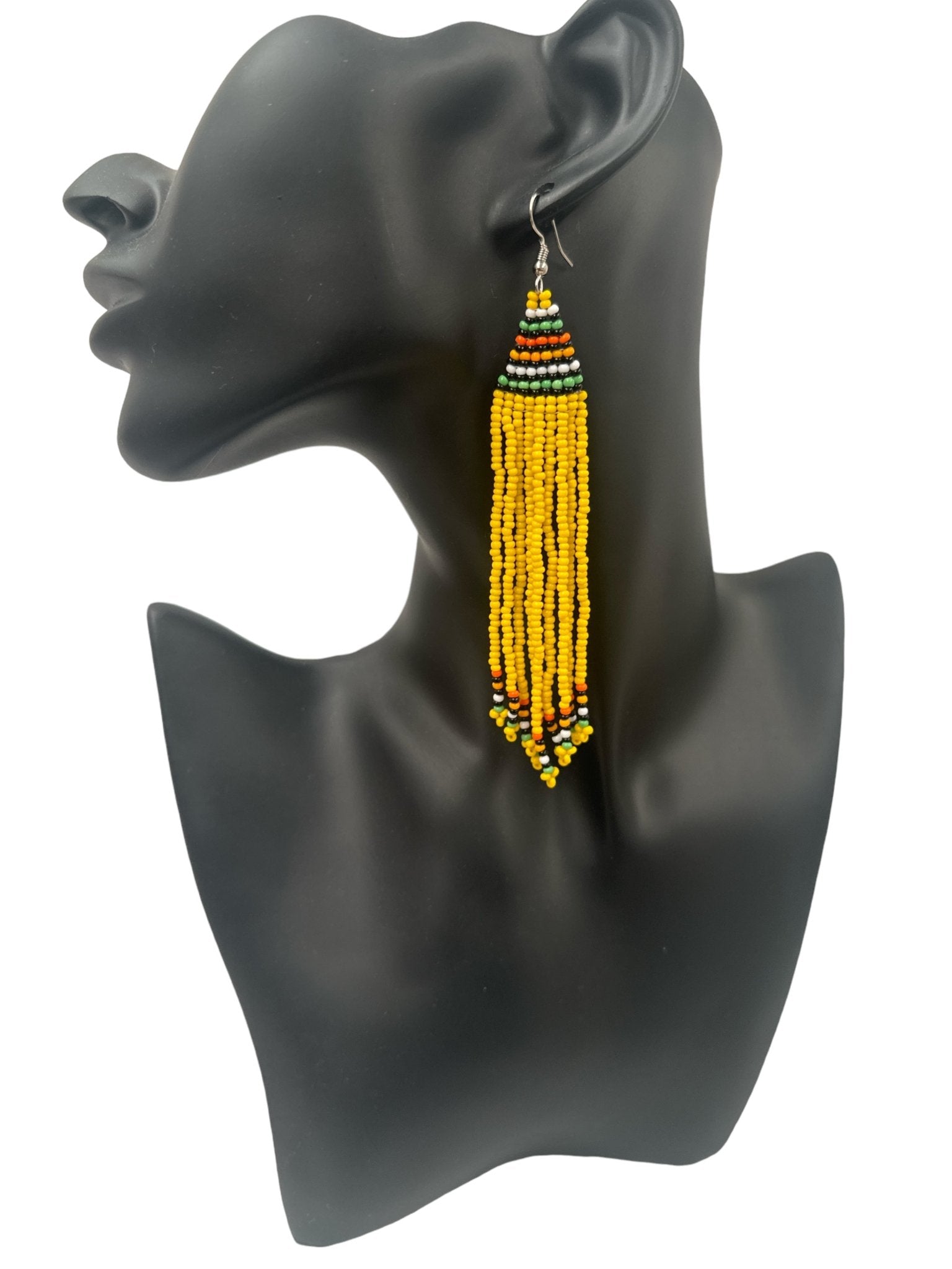 Long Authentic African Maasai Zulu Style Tribal Ethnic Tassels Dangle Earrings - Fatisha Boutique
