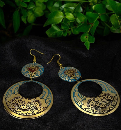 Long Bohemian Lightweight Multicolor Brass Dangle Earrings - Fatisha Boutique
