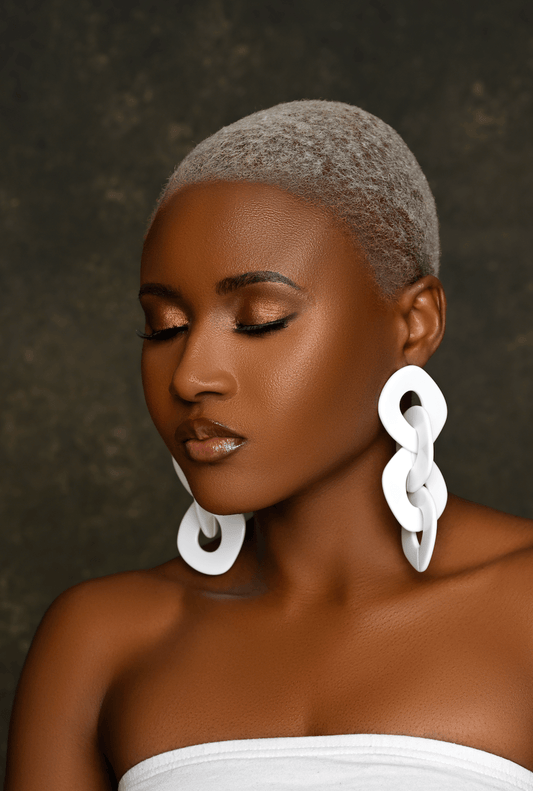 Long Bold Modern Acrylic Chain Statement Drop Earrings - Fatisha Boutique