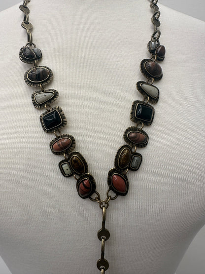 Long Charming Multicolour Retro Vintage Style Tribal Resin Statement Necklace - Fatisha Boutique
